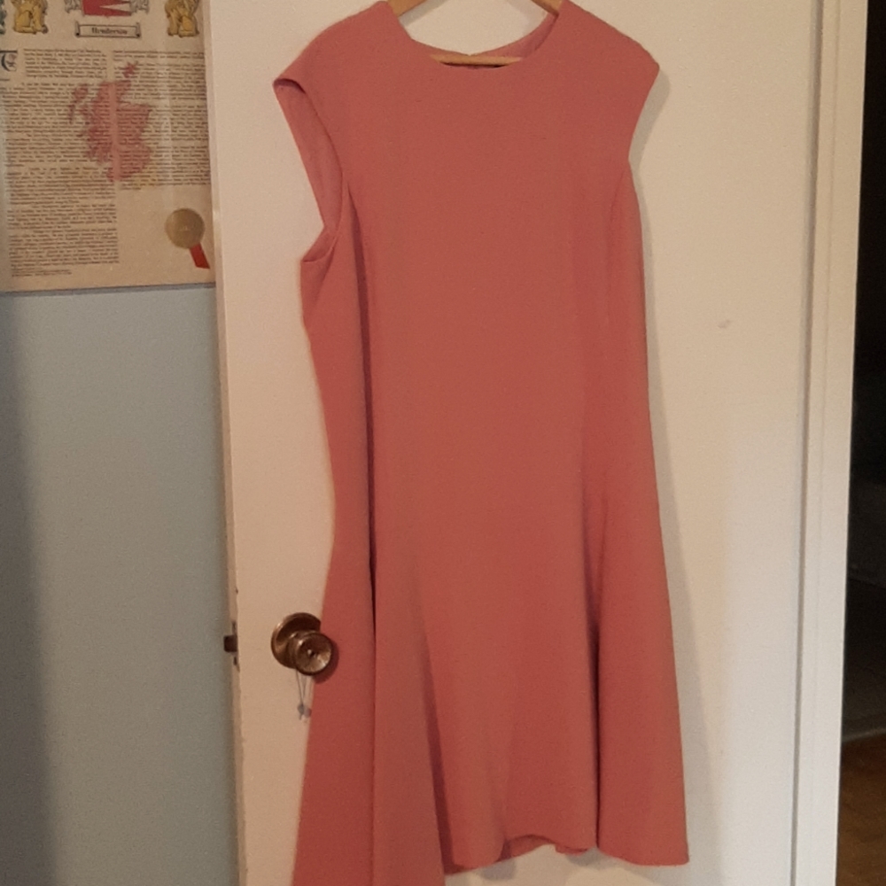 Ralph Lauren dusty rose crepe drop waist dress size 14